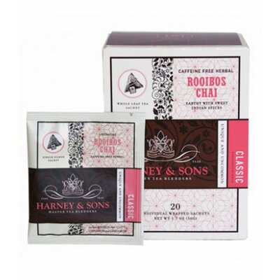 Rooibos Chai 20ks  samostatne balených čajov v hodvábnych pyramídových sáčkoch / Zmes bezkofeinového rooibosu, klinčekov, kardamónu a škorice /