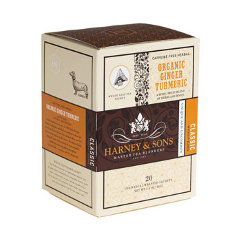 Organic Ginger Turmeric  20ks  samostatne balených čajov v hodvábnych pyramído...